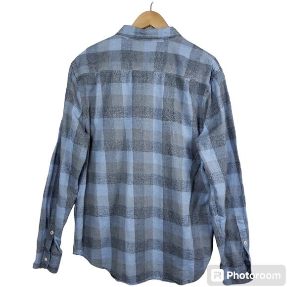 Lucky Brand Men's Classic Fit Long Sleeve Button-Up Flannel Shirt Large Gray - Picture 8 of 14